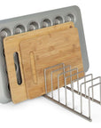 Euro Chopping Board Holder Satin Steel - KITCHEN - Shelves and Racks - Soko and Co