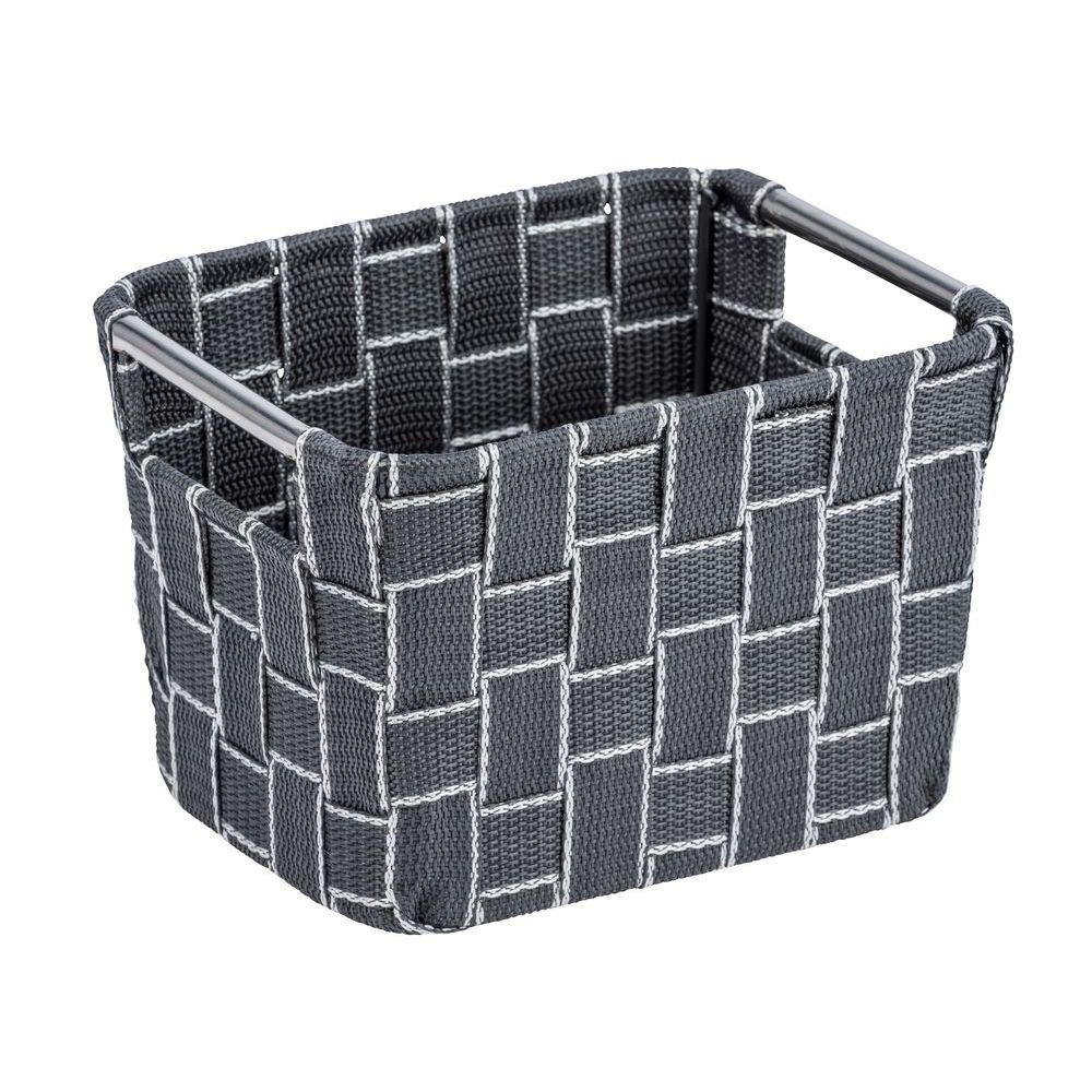 Fedra Small Woven Storage Basket Anthracite - HOME STORAGE - Baskets and Totes - Soko and Co