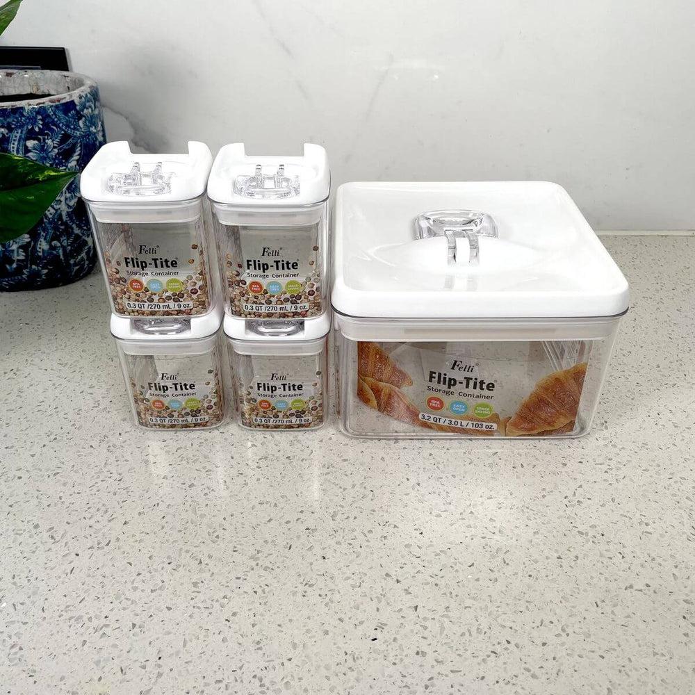 Felli Flip Tite 5 Piece Pantry Container Set - KITCHEN - Food Containers - Soko and Co