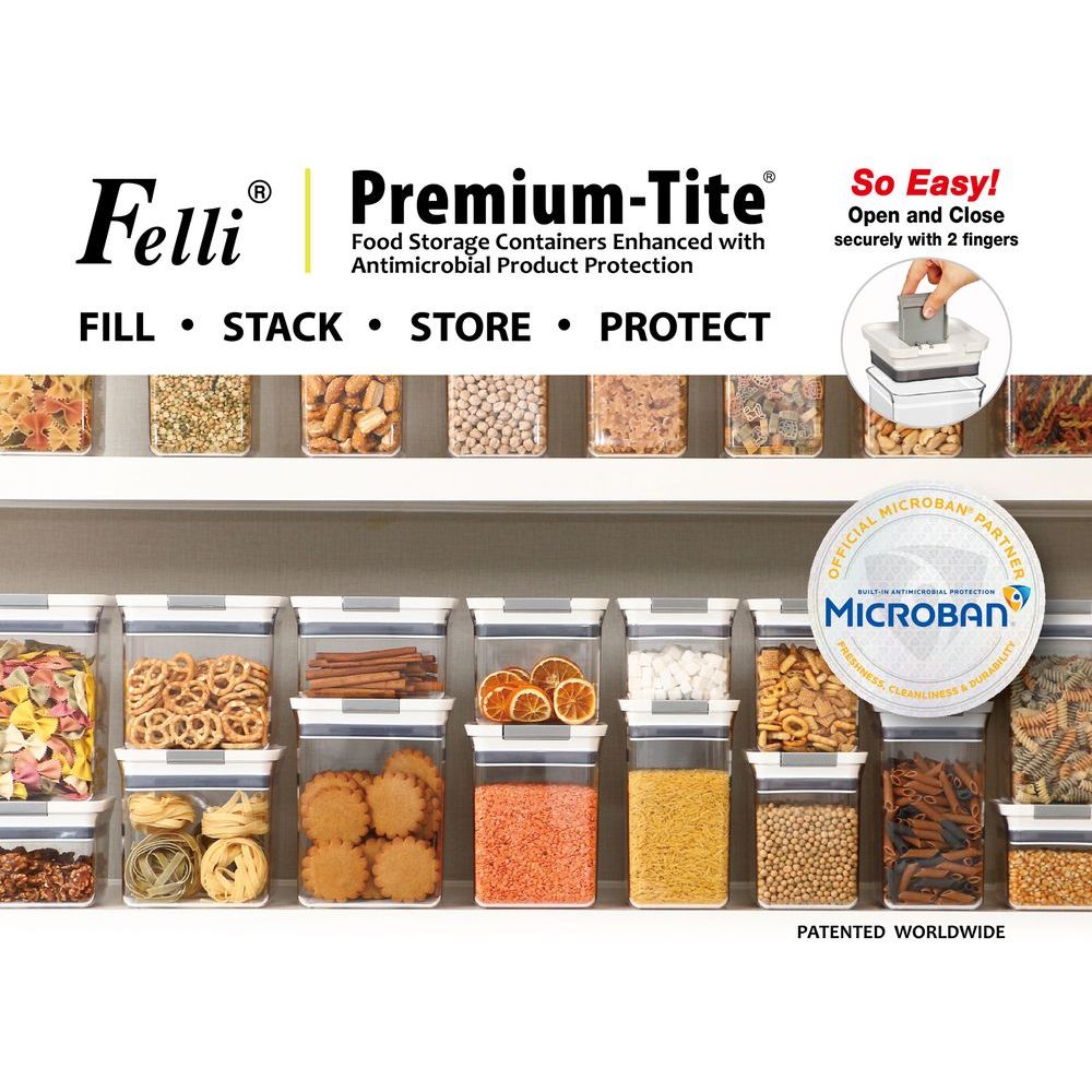 Felli Premium Tite 1L Small Square Pantry Container - KITCHEN - Food Containers - Soko and Co