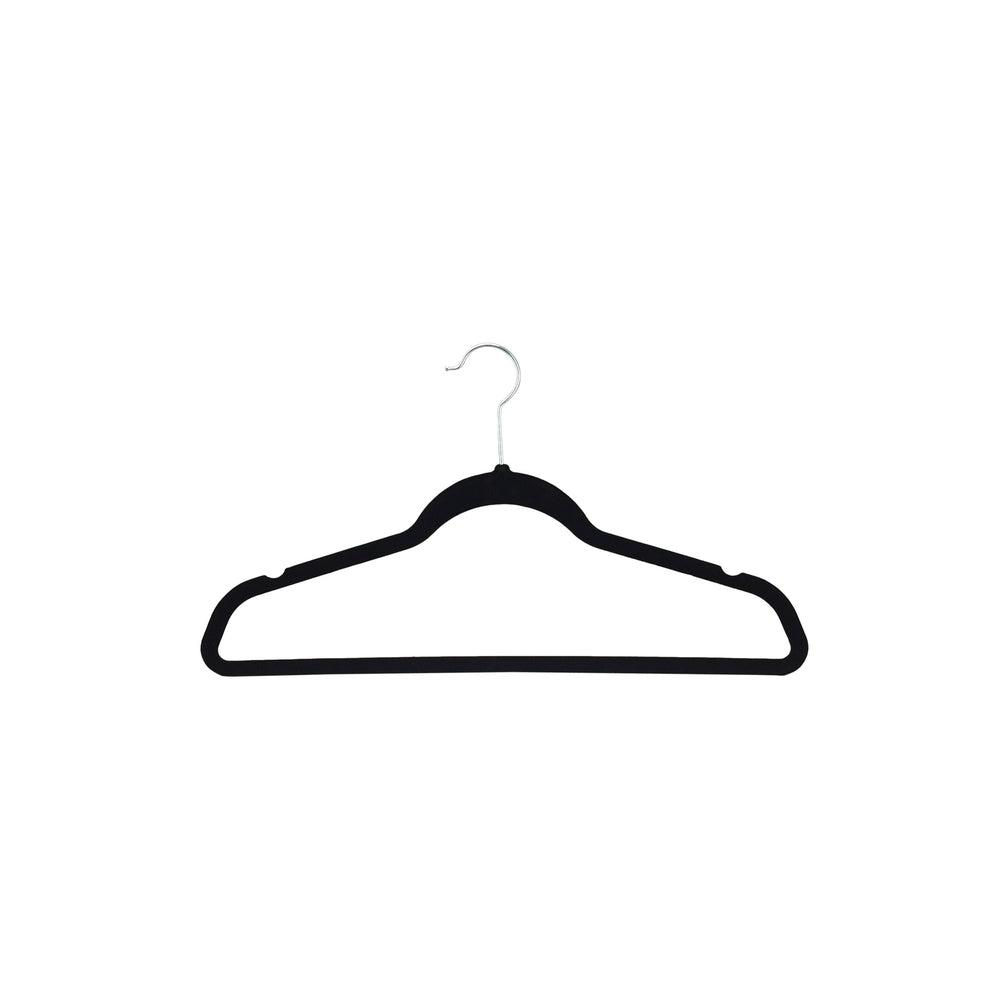 Flocked Coat Hangers with Bar 3 Pack Black - WARDROBE - Clothes Hangers - Soko and Co