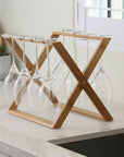Folding Bamboo Wine Glass Rack - WINE - Glass Holders and Racks - Soko and Co