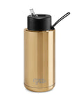 Frank Green 1L Ceramic Water Bottle with Straw Chrome Gold - LIFESTYLE - Water Bottles - Soko and Co
