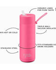 Frank Green 595ml Ceramic Water Bottle with Straw Midnight - LIFESTYLE - Water Bottles - Soko and Co
