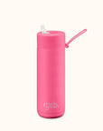 Frank Green 595ml Ceramic Water Bottle with Straw Neon Pink - LIFESTYLE - Water Bottles - Soko and Co