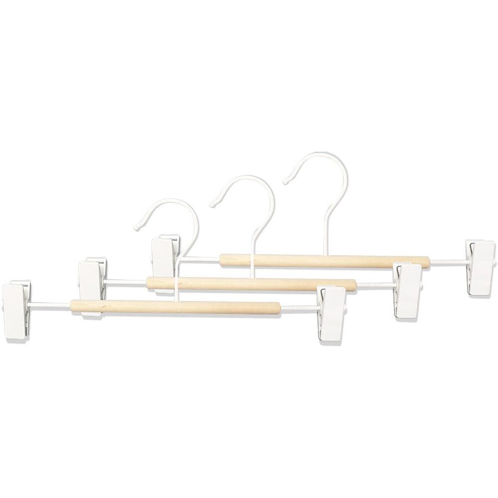 Frosted Timber Clip Pants Hangers 3 Pack White - WARDROBE - Clothes Hangers - Soko and Co