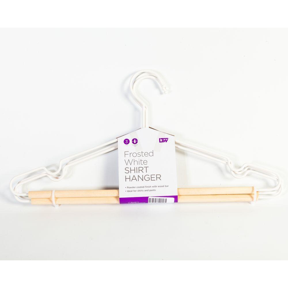 Frosted Timber Coat Hangers 3 Pack White - WARDROBE - Clothes Hangers - Soko and Co