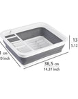 Gaia Collapsible Dish Rack White & Grey - KITCHEN - Dish Racks and Mats - Soko and Co