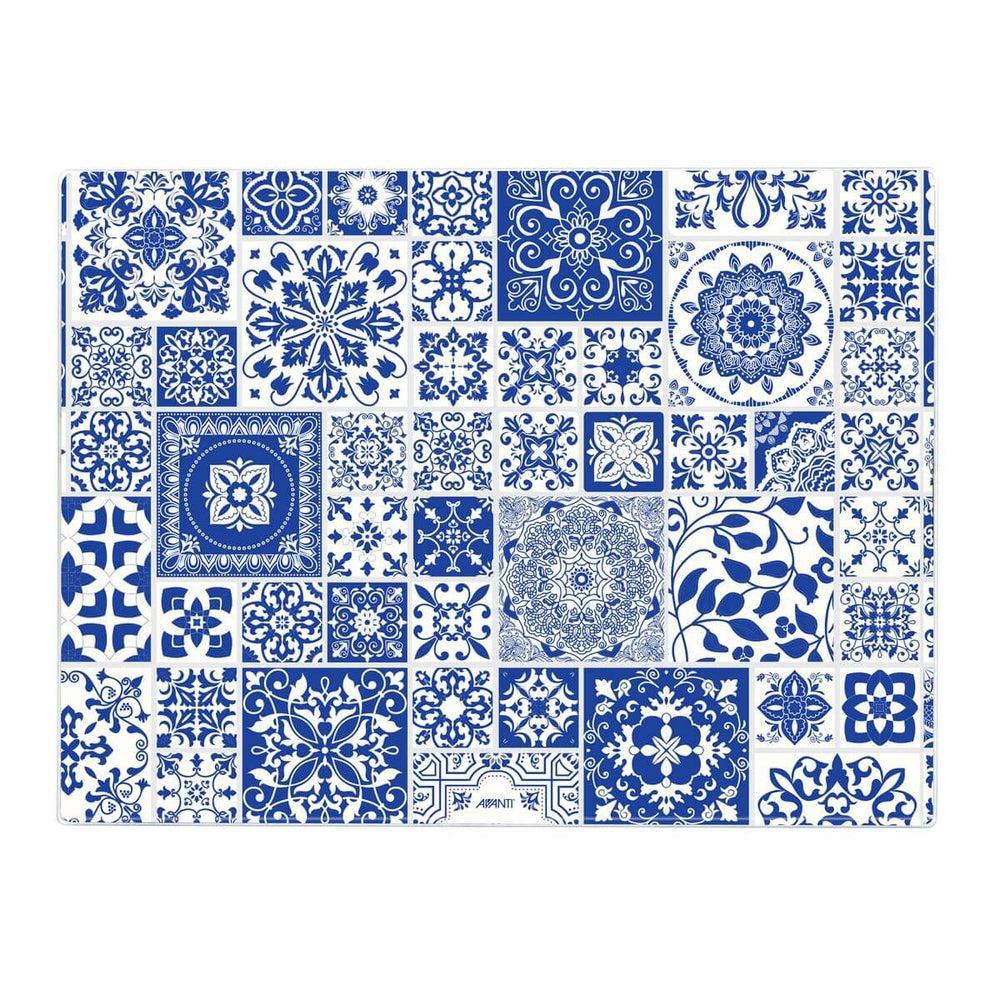 Glass Surface Protector Blue Mediterranean Tile - KITCHEN - Bench - Soko and Co