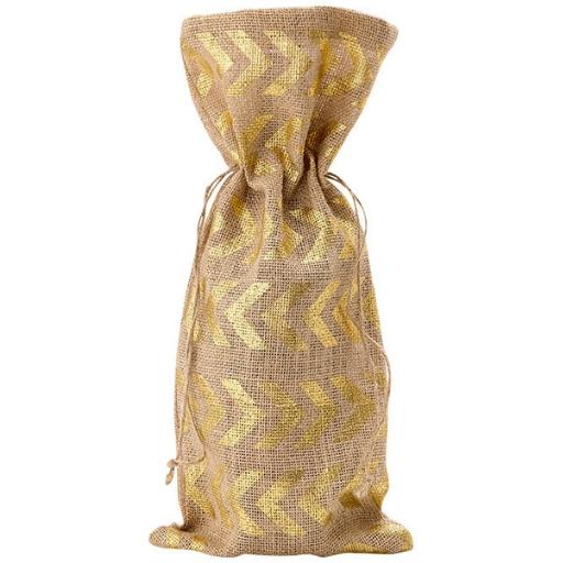 Gold Jute Wine Bag - WINE - Bags and Carriers - Soko and Co