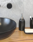 Hush 5 Piece Ceramic Bathroom Accessories Set Black - BATHROOM - Bathroom Accessory Sets - Soko and Co