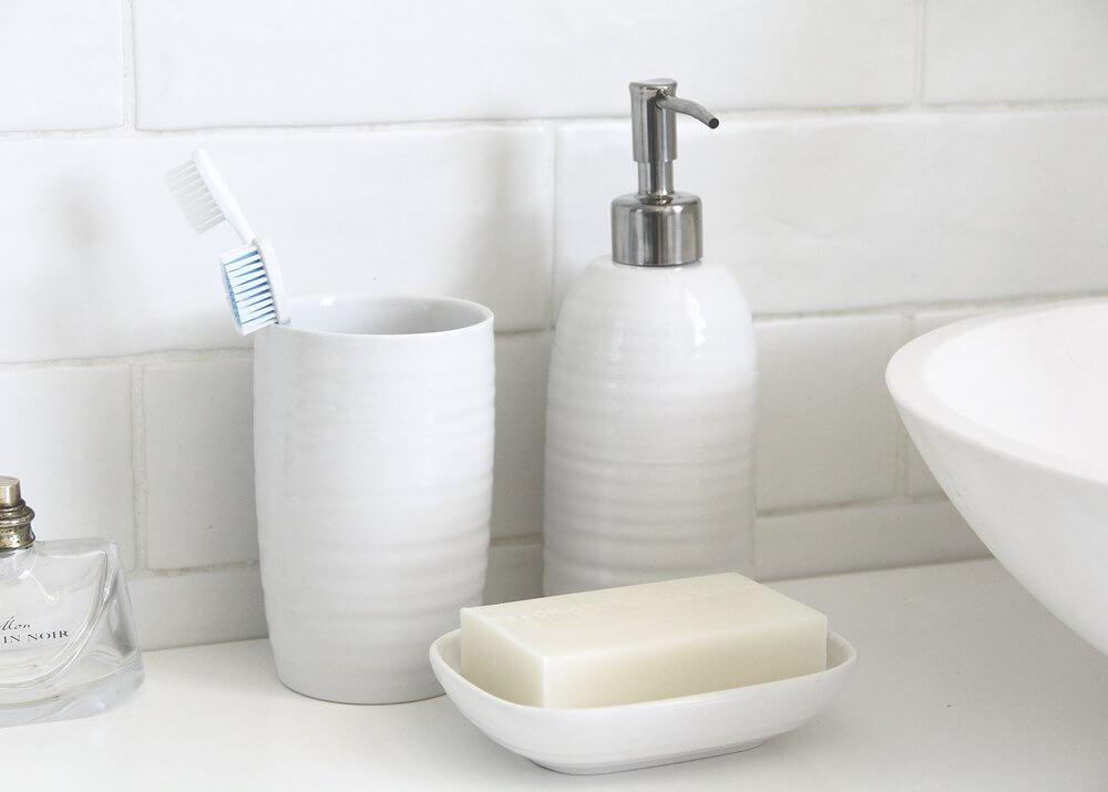 Hush 5 Piece Ceramic Bathroom Accessories Set White - BATHROOM - Bathroom Accessory Sets - Soko and Co