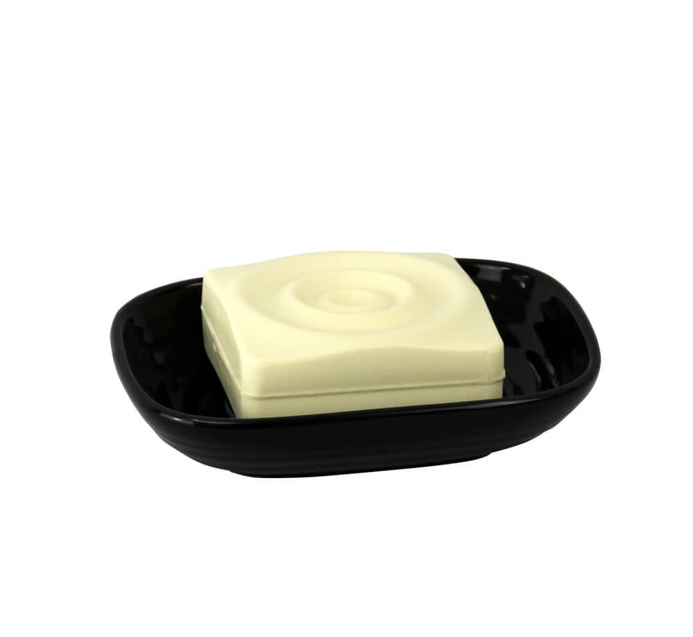 Hush Ceramic Soap Dish Black - BATHROOM - Soap Dispensers and Trays - Soko and Co