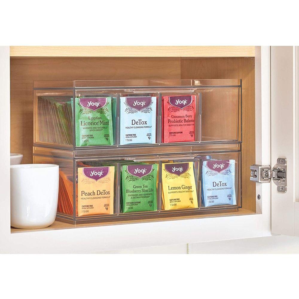 iDesign Crisp 4 Compartment Tea Box Drawer - KITCHEN - Bench - Soko and Co
