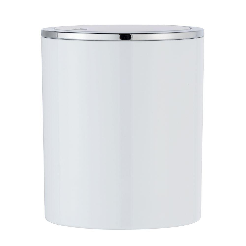 Inca 2L Rubbish Bin White &amp; Chrome - BATHROOM - Bins - Soko and Co