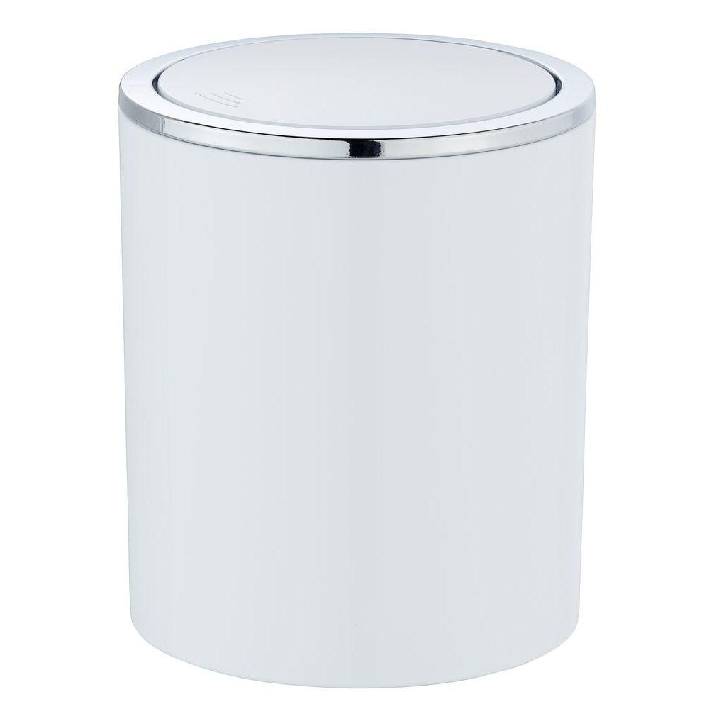 Inca 2L Rubbish Bin White &amp; Chrome - BATHROOM - Bins - Soko and Co