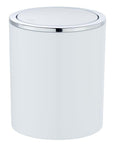 Inca 2L Rubbish Bin White & Chrome - BATHROOM - Bins - Soko and Co