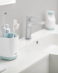 Joseph Joseph 4 Piece Small Bathroom Accessories Set White & Blue - BATHROOM - Bathroom Accessory Sets - Soko and Co
