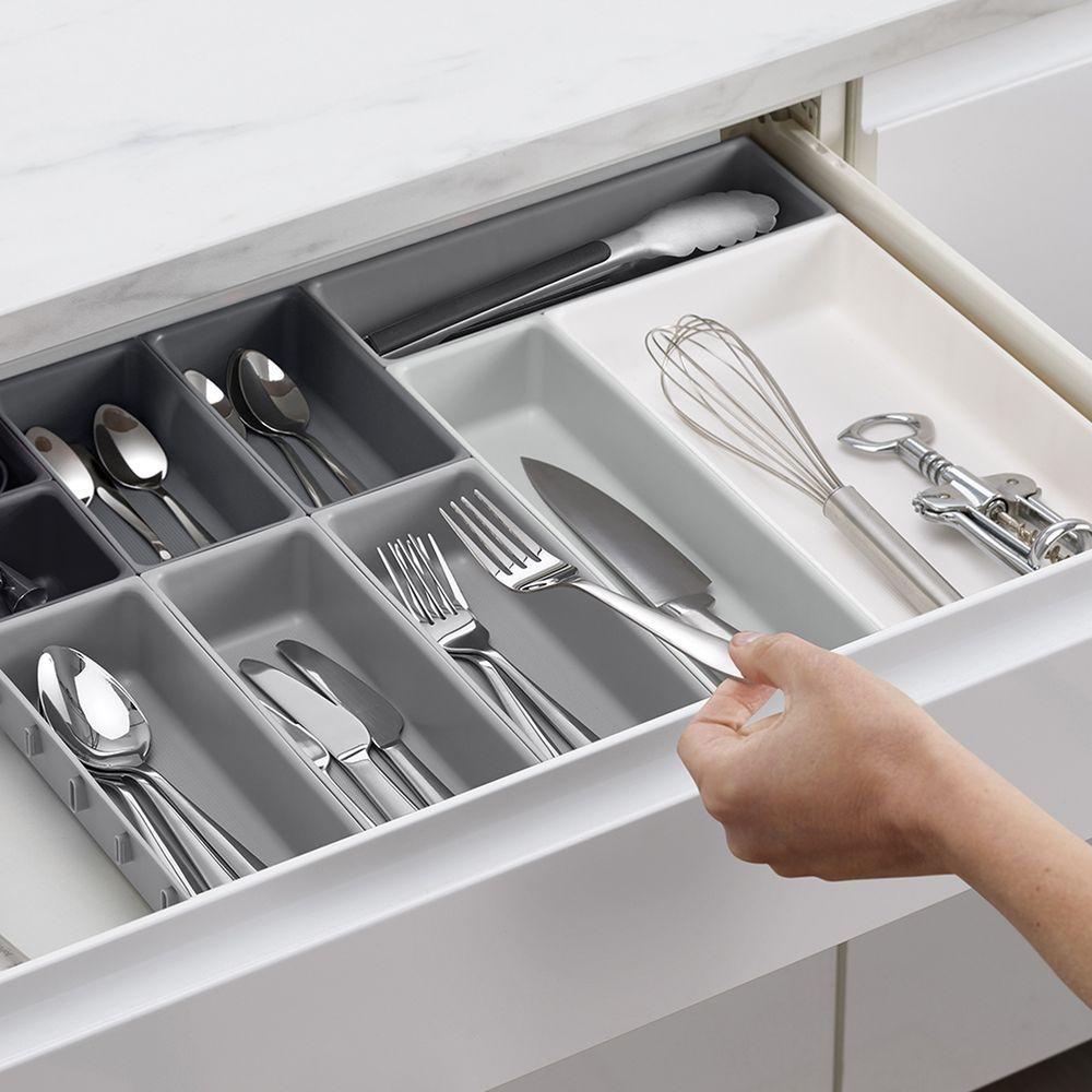 Joseph Joseph Blox 10 Piece Drawer Organiser Set Grey - KITCHEN - Cutlery Trays - Soko and Co