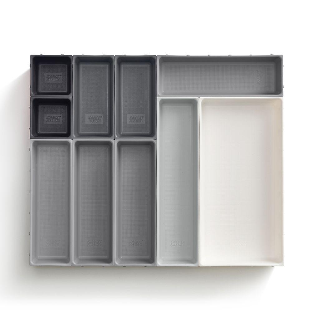 Joseph Joseph Blox 10 Piece Drawer Organiser Set Grey - KITCHEN - Cutlery Trays - Soko and Co