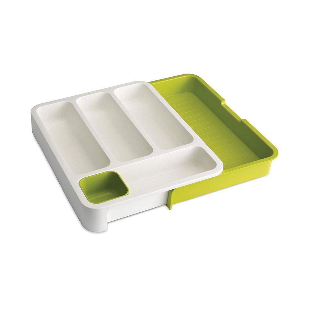 Joseph Joseph DrawerStore Expandable Cutlery Tray White &amp; Green - KITCHEN - Cutlery Trays - Soko and Co
