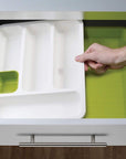 Joseph Joseph DrawerStore Expandable Cutlery Tray White & Green - KITCHEN - Cutlery Trays - Soko and Co