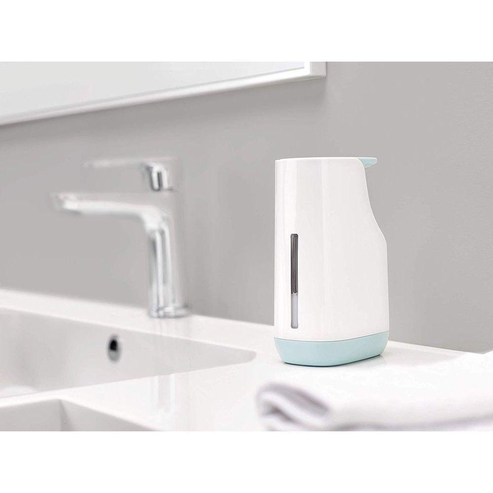 Joseph Joseph Slim Compact Soap Dispenser White &amp; Blue - BATHROOM - Soap Dispensers and Trays - Soko and Co