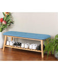 Large Bamboo Shoe Bench Blue - WARDROBE - Shoe Storage - Soko and Co