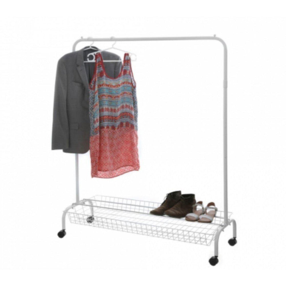 Large Clothes Rack Basket White - WARDROBE - Garment Racks - Soko and Co