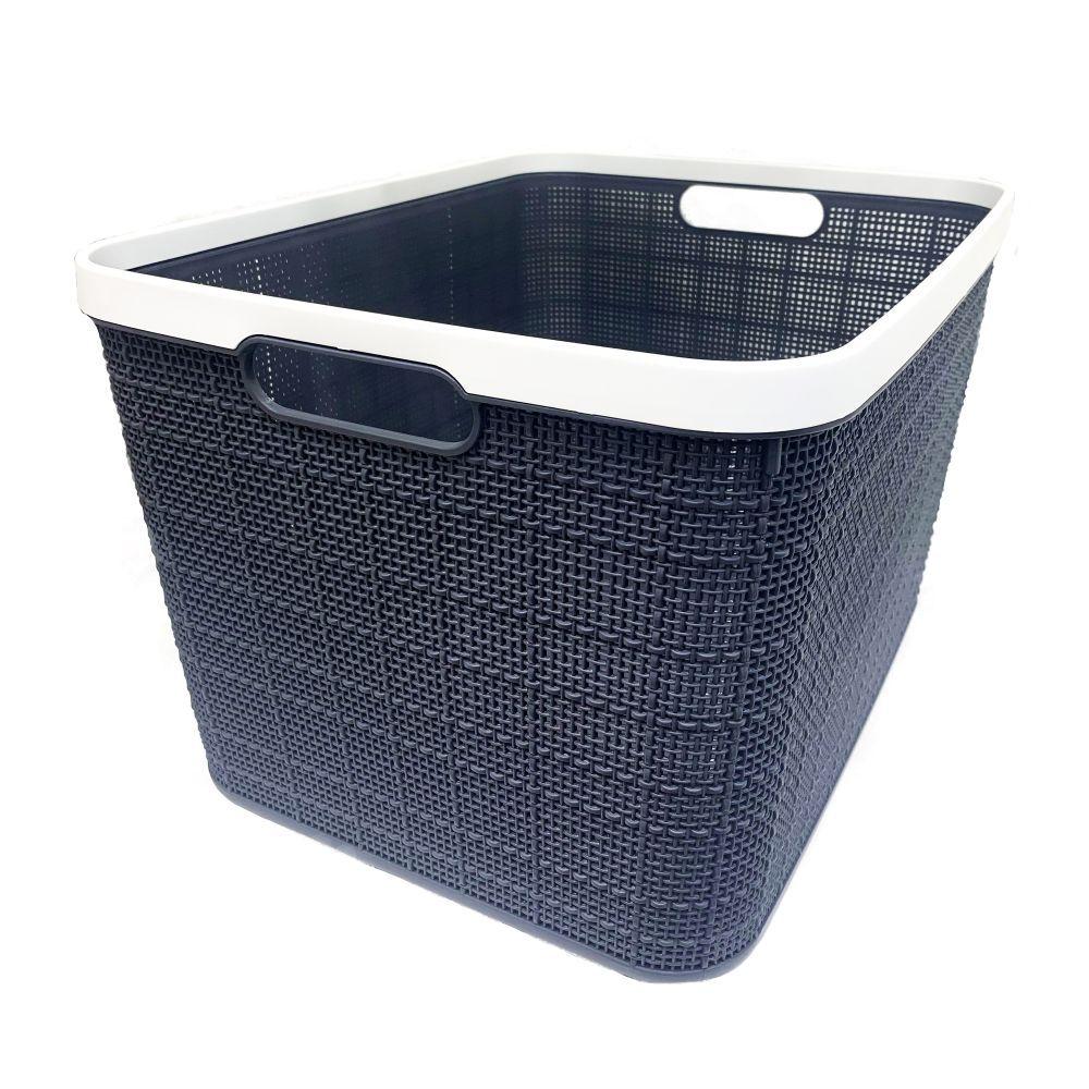 Large Linen Style Storage Basket Navy - HOME STORAGE - Baskets and Totes - Soko and Co