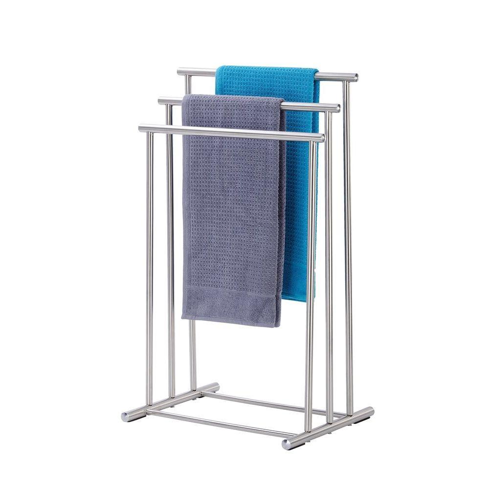Lioni 3 Rail Freestanding Stainless Steel Towel Rack - BATHROOM - Towel Racks - Soko and Co