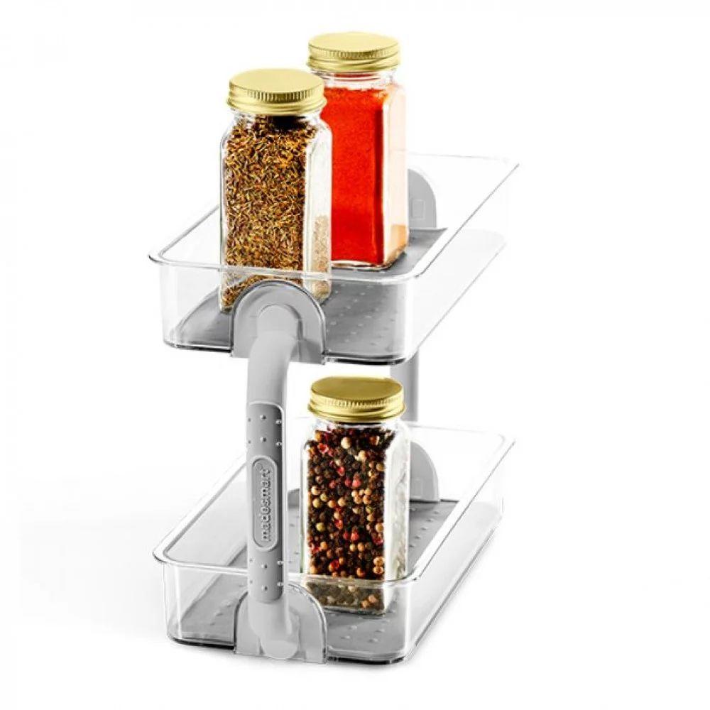 Madesmart 2 Tier Freestanding Spice Rack Grey - KITCHEN - Spice Racks - Soko and Co