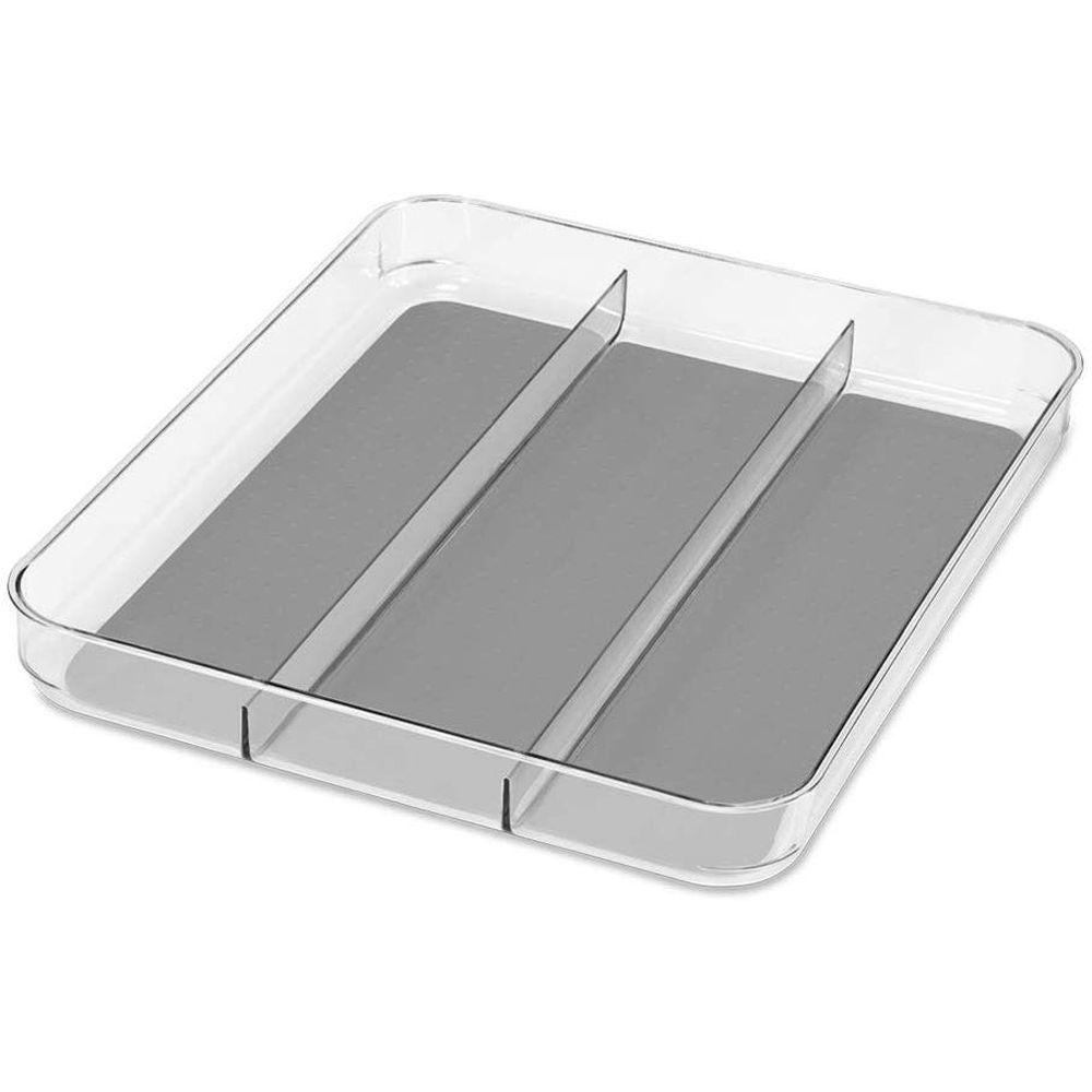 Madesmart 3 Compartment Utensil Tray Clear - KITCHEN - Cutlery Trays - Soko and Co