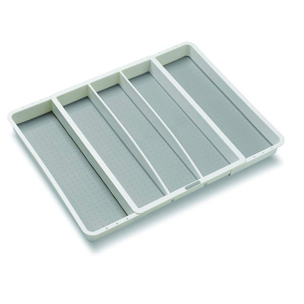 Madesmart 5 Compartment Expandable Grip Base Utensil Tray White - KITCHEN - Cutlery Trays - Soko and Co