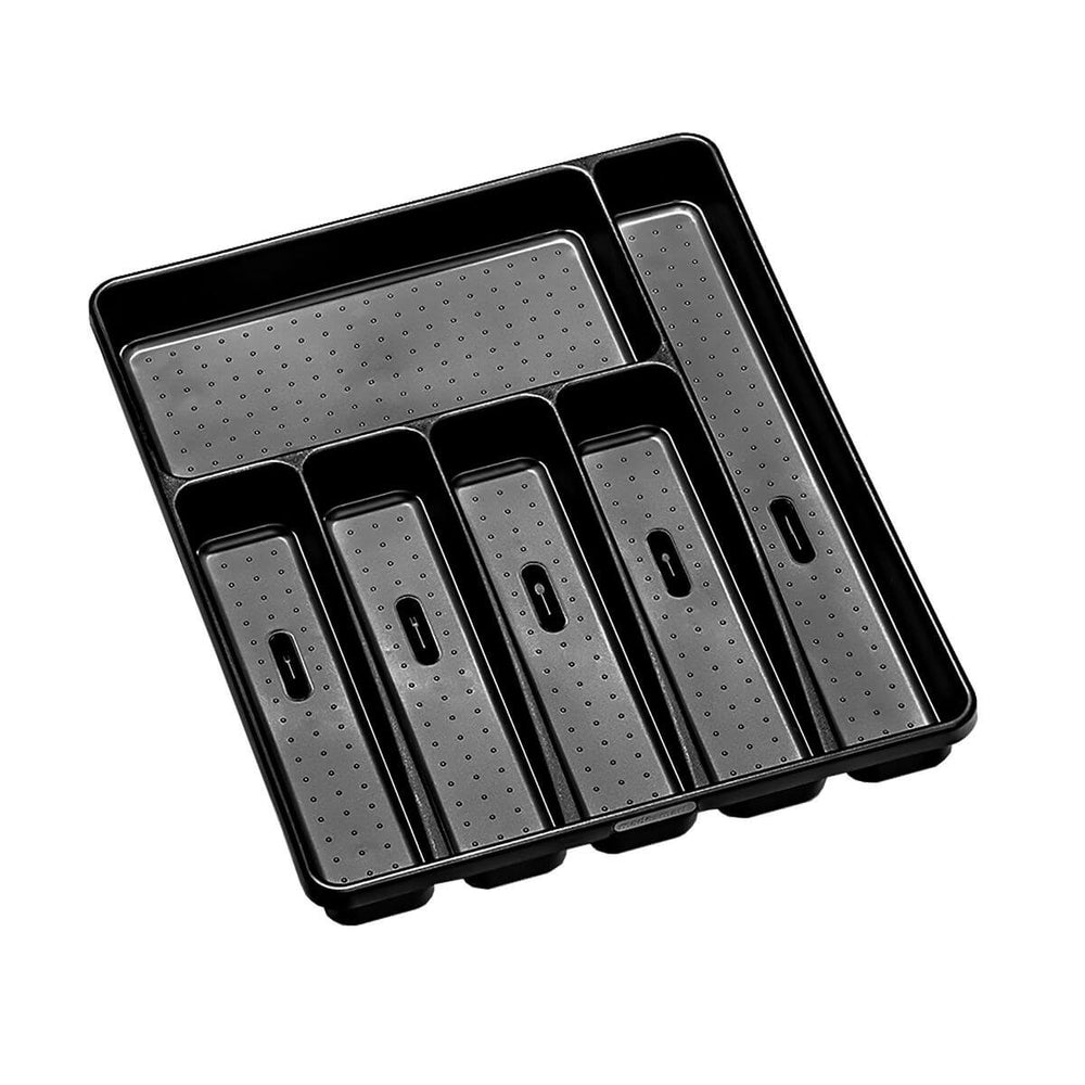 Madesmart 6 Compartment Grip Base Cutlery Tray Carbon - KITCHEN - Cutlery Trays - Soko and Co