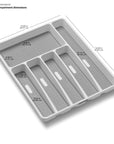 Madesmart 6 Compartment Grip Base Cutlery Tray White - KITCHEN - Cutlery Trays - Soko and Co