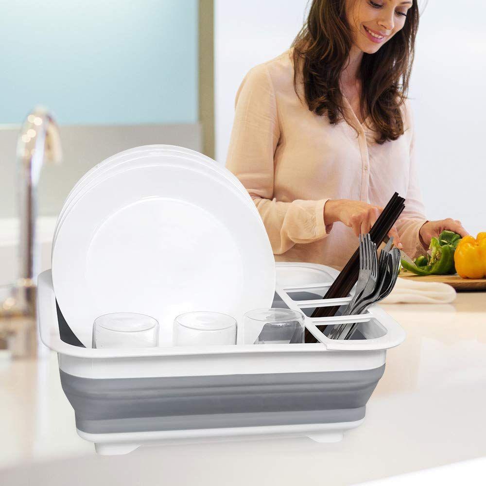 Madesmart Collapsible Dish Rack White - KITCHEN - Dish Racks and Mats - Soko and Co