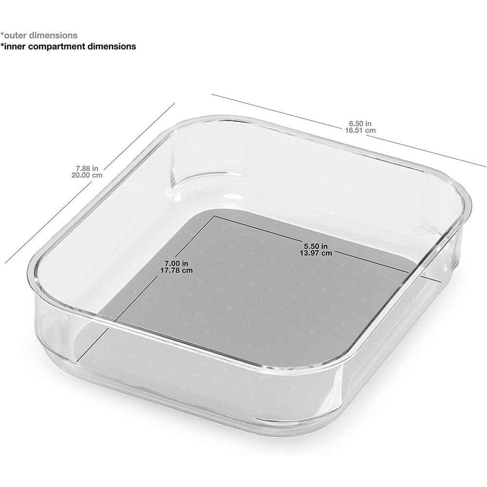 Madesmart Large Square Grip Base Drawer Organiser Clear - KITCHEN - Cutlery Trays - Soko and Co