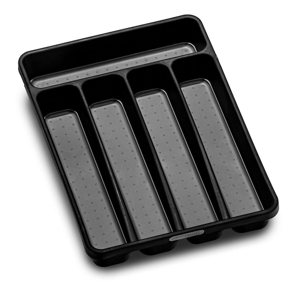 Madesmart Mini 5 Compartment Grip Base Cutlery Tray Carbon - KITCHEN - Cutlery Trays - Soko and Co