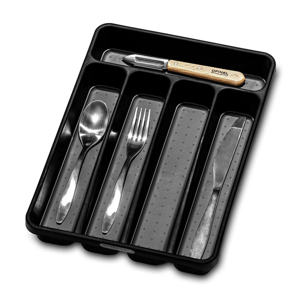 Madesmart Mini 5 Compartment Grip Base Cutlery Tray Carbon - KITCHEN - Cutlery Trays - Soko and Co