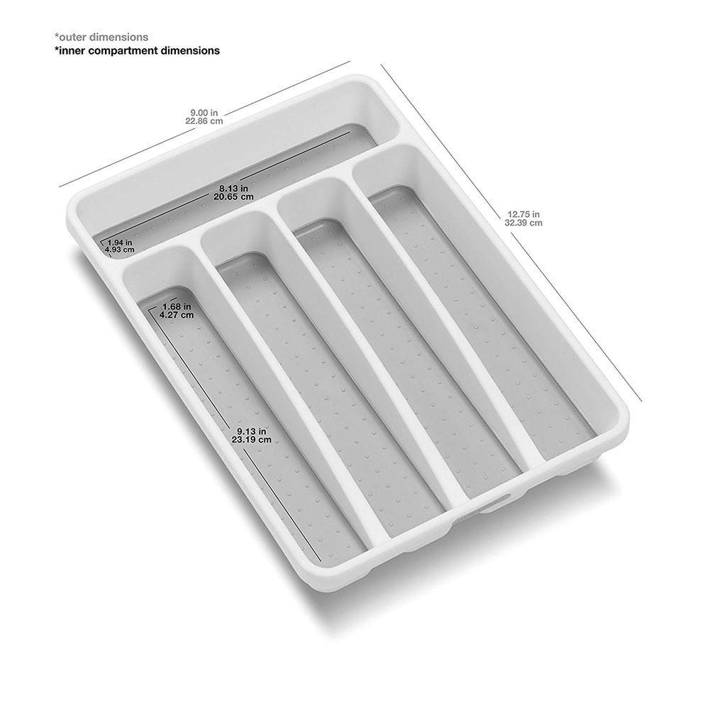 Madesmart Mini 5 Compartment Grip Base Cutlery Tray White | – Soko & Co