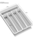 Madesmart Mini 5 Compartment Grip Base Cutlery Tray White - KITCHEN - Cutlery Trays - Soko and Co