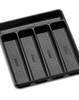 Madesmart Small 5 Compartment Grip Base Cutlery Tray Carbon - KITCHEN - Cutlery Trays - Soko and Co