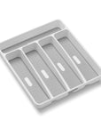 Madesmart Small 5 Compartment Grip Base Cutlery Tray White - KITCHEN - Cutlery Trays - Soko and Co