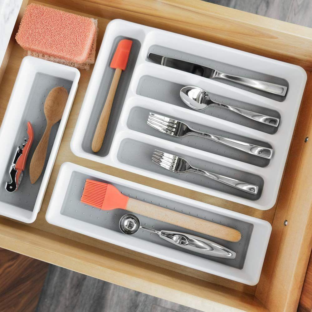 Madesmart Small Grip Base Drawer Organiser White - KITCHEN - Cutlery Trays - Soko and Co