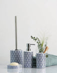 Murcia 4 Piece Ceramic Bathroom Accessories Set Blue - BATHROOM - Bathroom Accessory Sets - Soko and Co