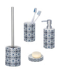Murcia 4 Piece Ceramic Bathroom Accessories Set Blue - BATHROOM - Bathroom Accessory Sets - Soko and Co