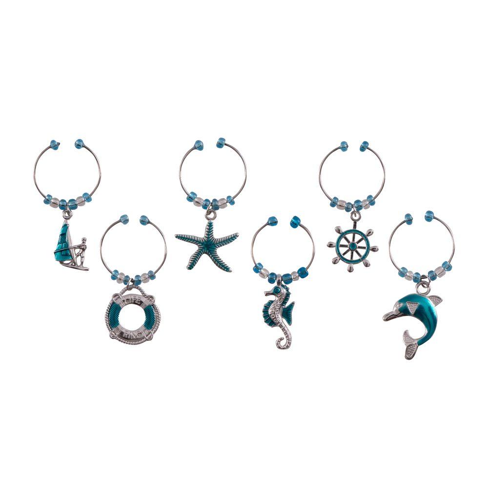 Nautical Wine Glass Charms 6 Pack - WINE - Barware and Accessories - Soko and Co
