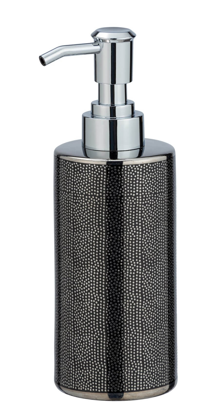 Nuria Ceramic Soap Dispenser Silver Anthracite - BATHROOM - Soap Dispensers and Trays - Soko and Co