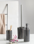 Nuria Ceramic Toothbrush Tumbler Silver Anthracite - BATHROOM - Toothbrush Holders - Soko and Co